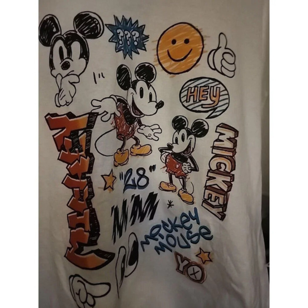 Disney Mickey Mouse "Scribbles" Adult Graphic T-Shirt XL NWT EXCELLENT CR6